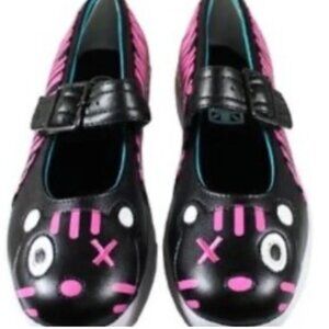 T.U.K Mary Jane Tiger Flat Shoes Women's Size 7 Pink/Blk RARE 🆕⌚📦🏃💨🚚